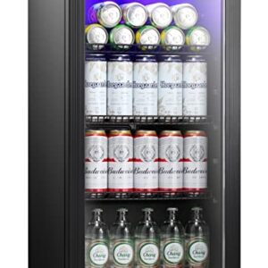 Antarctic Star Beverage Refrigerator Cooler - 125 Can Mini Fridge Soda Beer, Small Wine Champagne Cooler for Home and Bar,Small Drink Dispenser,Electronic Temperature Control,3.1Cu.Ft,Black