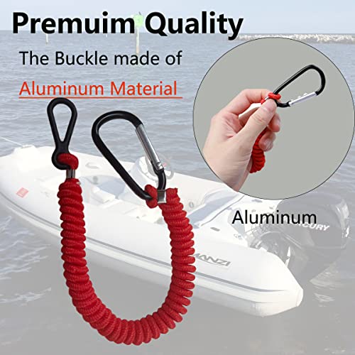 8M0092850 Boat Kill Switch Lanyard Replacement for Mercury Marine Boat Emergency Stop Switch Safety Lanyard Cord 54 Inch/137 Long -Replace 15920T54 15920A54 (Aluminum Alloy Clip Red 1Pcs)