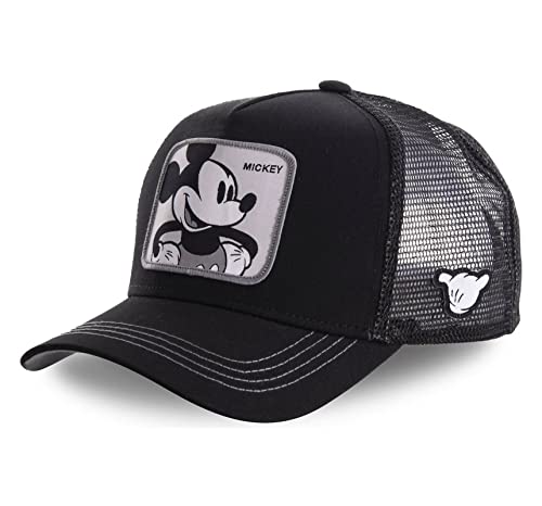 YAFUBO Cartoon Baseball Cap Men's Women's Retro Trucker Hat for Outdoor Sports Black