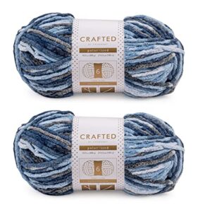 crafted by catherine polar-ized multi yarn - 2 pack (213 yards each skein), baby blue multi, gauge 6 super bulky