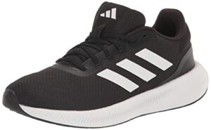 adidas men's run falcon 3.0 shoe, black/white/black, 10.5