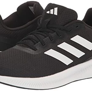 adidas Men's Run Falcon 3.0 Shoe, Black/White/Black, 10.5