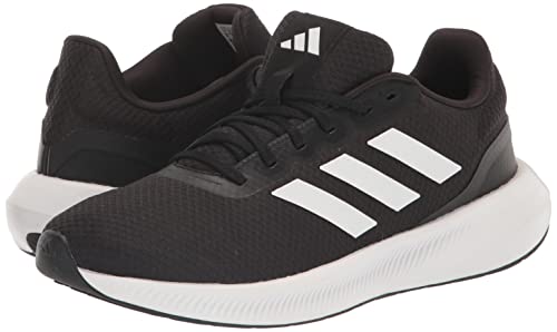 adidas Men's Run Falcon 3.0 Shoe, Black/White/Black, 10.5