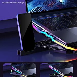 KeiBn Upgrade Laptop Cooling Pad A13,RGB Lights Laptop Cooler 6 Fans for up to 15.6 Inch Laptops,10 Modes Light, 7 Height Stands, 2 USB Ports - Blue