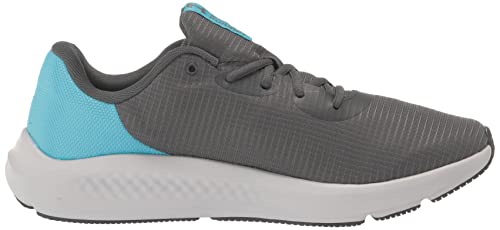 Under Armour Men's Charged Pursuit 3 Tech Running Shoe, (104) Pitch Gray/Blue Surf/Blue Surf, 12