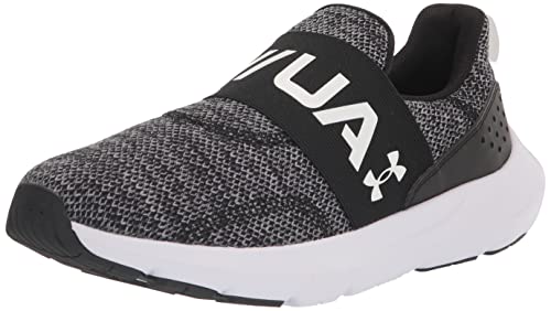 Under Armour Men's Surge 3 Slip On Running Shoe, (001) Black/Black/White, 11