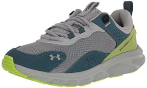 under armour men's charged verssert speckle running shoe, (103) mod gray/lime surge/black, 12