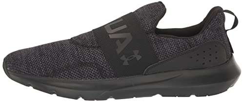 Under Armour Men's Surge 3 Slip On Running Shoe, (002) Black/Black/Black, 12