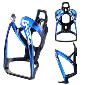 Suruid Bike Water Bottle Cage, Universal Bike Water Drink Holder Durable Ultralight Plastic Water Bottle Holder for Bicycle, Cycling Bottle Cage for MTB, Road Bike, Mountain Bike, 2 Pack - Black Blue