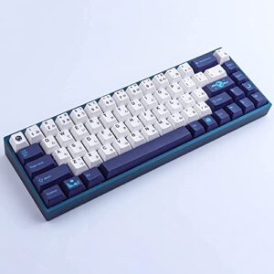 JOMKIZ PBT Keycaps, 134 Keys Blue Moon Dye Sublimation Cherry Profile Keycaps with 7U Spacebar Japanese Keycap Set for MX Switches Mechanical Keyboards