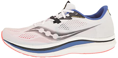 Saucony Men's Endorphin Pro 2 Sneaker, White/Black/Vizi, 11