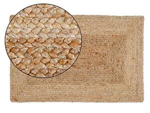 bedding craft hand woven farmhouse 2x3 ft tightly braided chindi and jute rug 24x36 natural – reversible durable sustainable for home décor