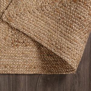 Bedding Craft Hand Woven Farmhouse 2x3 Ft Tightly Braided Chindi and Jute Rug 24x36 Natural – Reversible Durable Sustainable for Home Décor