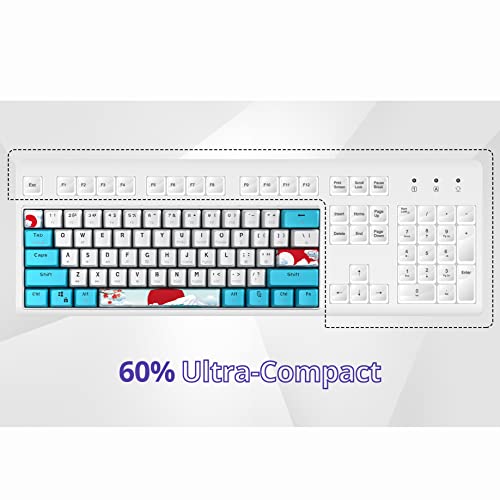 Ussixchare 60 Percent Keyboard Mechanical RGB Wired 60% Gaming Keyboard Blue with PBT Backlit Keycaps for Windows PC Gamers (Sea/Red Switch)