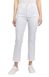 o a t new york women's luxury clothins basic high rise denim jeans with five pockets, comfortable & stylish pants, mable white, 29