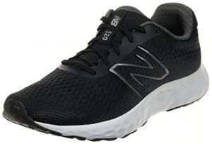 new balance men's 520 v8 running shoe, black/white, 9 wide