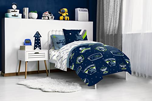 Jay Franco Disney Pixar Lightyear Space Command 7 Piece Full Size Bed Set - Includes Comforter & Sheet Set - Bedding Features Buzz - Super Soft Kids Fade Resistant Microfiber