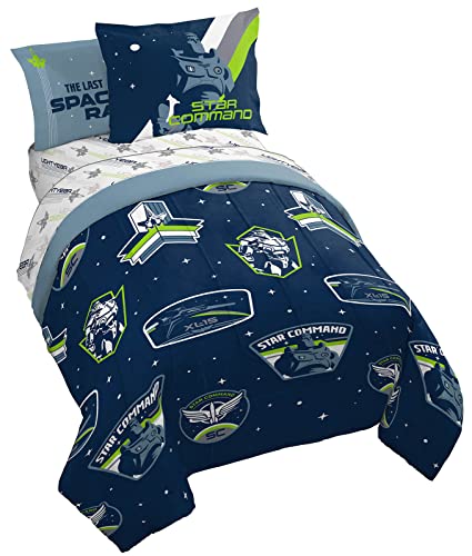 Jay Franco Disney Pixar Lightyear Space Command 7 Piece Full Size Bed Set - Includes Comforter & Sheet Set - Bedding Features Buzz - Super Soft Kids Fade Resistant Microfiber