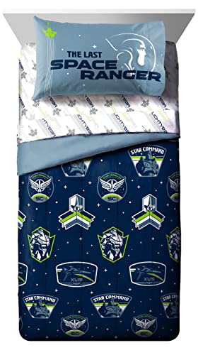 Jay Franco Disney Pixar Lightyear Space Command 7 Piece Full Size Bed Set - Includes Comforter & Sheet Set - Bedding Features Buzz - Super Soft Kids Fade Resistant Microfiber