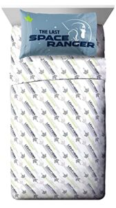 jay franco disney pixar lightyear ready to go full size sheet set - 4 piece set super soft and cozy kid’s bedding featuring buzz - fade resistant microfiber sheets (official disney pixar product)