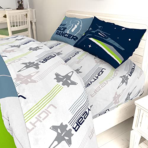 Jay Franco Disney Pixar Lightyear Ready to Go Full Size Sheet Set - 4 Piece Set Super Soft and Cozy Kid’s Bedding Featuring Buzz - Fade Resistant Microfiber Sheets (Official Disney Pixar Product)