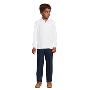 Lands' End School Uniform Kids Long Sleeve Interlock Polo Shirt X-Large White