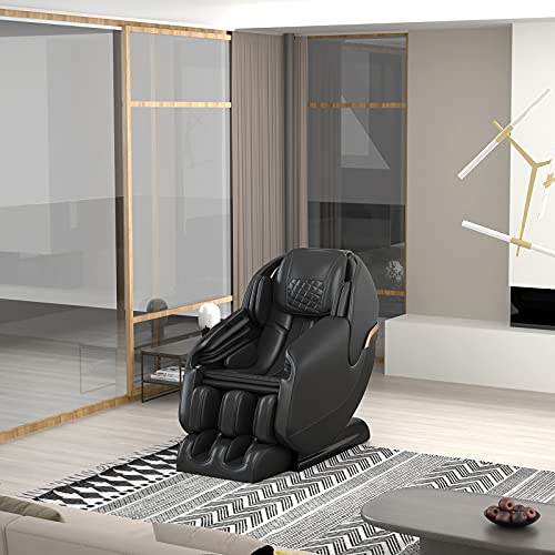 Real Relax Massage Chair, Full Body Zero Gravity SL Track Shiatsu Massage Recliner Chair with Shortcut Key Body Scan Heat Foot Roller, PS3100 Black