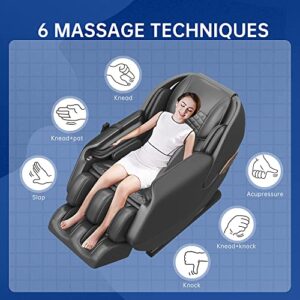 Real Relax Massage Chair, Full Body Zero Gravity SL Track Shiatsu Massage Recliner Chair with Shortcut Key Body Scan Heat Foot Roller, PS3100 Black