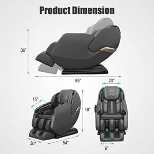 Real Relax Massage Chair, Full Body Zero Gravity SL Track Shiatsu Massage Recliner Chair with Shortcut Key Body Scan Heat Foot Roller, PS3100 Black