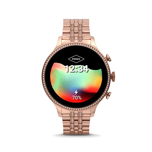 Fossil Women's Gen 6 42mm Stainless Steel Touchscreen Smart Watch, Color: Rose Gold (Model: FTW6077V) (Renewed)