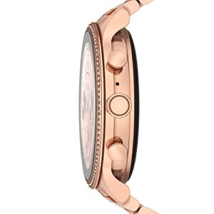 Fossil Women's Gen 6 42mm Stainless Steel Touchscreen Smart Watch, Color: Rose Gold (Model: FTW6077V) (Renewed)