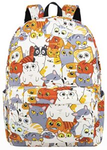 li-love backpack with 16 inch laptop compartment cute cat backpacks for boys girls adults teens middle school college high school student bookbags travel camping hiking waterproof book bag back pack