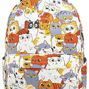 LI-LOVE Backpack with 16 inch Laptop Compartment Cute Cat Backpacks for Boys Girls Adults Teens Middle School College High School Student Bookbags Travel Camping Hiking Waterproof Book Bag Back Pack