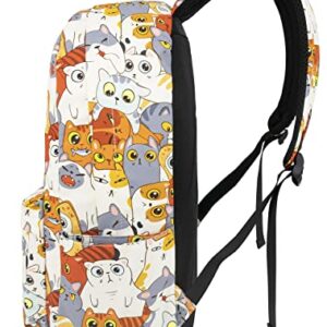 LI-LOVE Backpack with 16 inch Laptop Compartment Cute Cat Backpacks for Boys Girls Adults Teens Middle School College High School Student Bookbags Travel Camping Hiking Waterproof Book Bag Back Pack