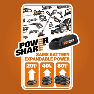 Worx WG163 GT 3.0 20V PowerShare 12" Cordless String Trimmer & Edger (Battery & Charger Included) and WA0047 4-Pack String Trimmer Replacement Line, Orange