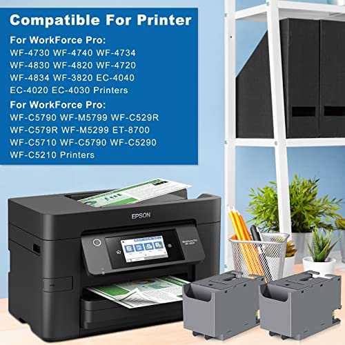 Osinkjet T6715 T6716 Ink Maintenance Box Remanufactured for Workforce Pro WF-3820 WF-4730 WF-C5790 WF-C5710 WF-4820 WF-4830 WF-M5299 WF-M5799 WF-C5290 WF-4740 ET-8700 EC-4040 EC-4030 Printer(2 Pack)