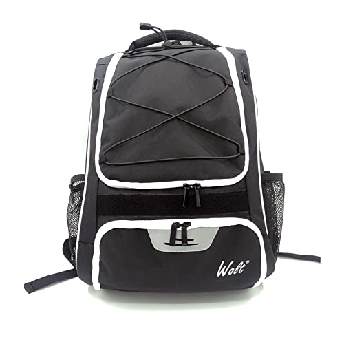 WOLT | Youth Baseball Backpack Bag for Baseball, Softball & T-Ball Equipment & Gear, Youth Boys and Adults, with Holder for Bat, Helmet, Glove, & Shoes Compartment & Fence Hook (Black)