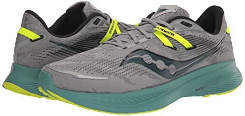 Saucony Men's Guide 16 Sneaker, Fossil/Moss, 12