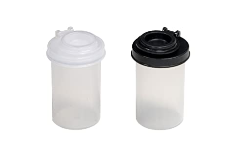 BRAZZA Salt and Pepper Shakers Moisture Proof Set, perfect to go Camping Picnic Outdoors Kitchen Lunch Boxes Travel Spice Set Clear with Black Lids Plastic Airtight Spice Jar Dispenser (3, Small)