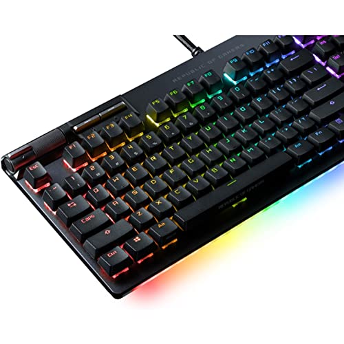 ASUS ROG Strix Flare II Animate 100% RGB Gaming Keyboard - Hot-swappable, ROG NX Red Linear Switches, Customizable LED Display, PBT Keycaps, Acoustic Dampening Foam, Media Controls, Wrist Rest