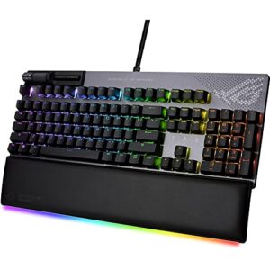 ASUS ROG Strix Flare II Animate 100% RGB Gaming Keyboard - Hot-swappable, ROG NX Red Linear Switches, Customizable LED Display, PBT Keycaps, Acoustic Dampening Foam, Media Controls, Wrist Rest