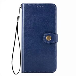 ZXL Magnetic Stand Flip Protective Cover Retro Style PU Leather Flip Case with ID & Credit Card Slots Cash Pockets Stand Holder Case for Infinix Note 8 Blue