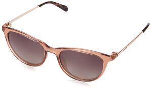 fossil women's female sunglasses style fos 3127/s cat eye, brown/polarized brown gradient, 54mm, 18mm