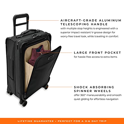 Briggs & Riley Spinners, Black, 22-inch Baseline Essential Carry-On