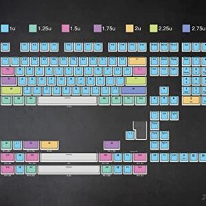 Ranked Pudding v2 PBT Keycaps | 145 Double Shot Translucent ANSI US & ISO Layout | OEM Profile for Full Size, TKL, 75%, 65% and 60% RGB Mechanical Gaming Keyboard (Miami)