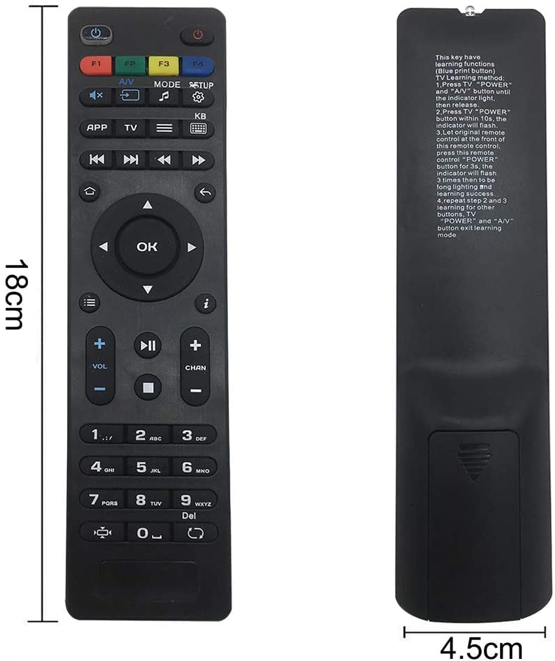 Replacement IPTV Remote Control MAG255 for MAG Box Remote Control IPTV Set-Top Box OTT TV Box MAG250 MAG254 MAG255 MAG256 MAG257 MAG260 MAG275 MAG322 MAG349 -The Instructions are on The Back