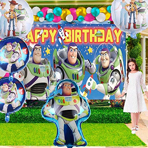 FNTOO Buzz Lightyear Party Supplies Plates Favors Decorations Backdrop Decor Banner Birthday Cake Topper, N02660