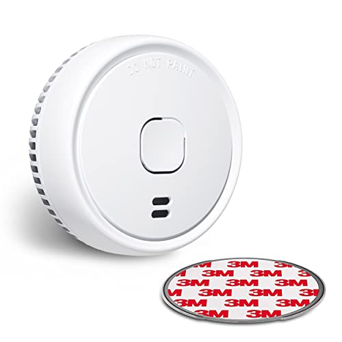 Ecoey Smoke Detector, Smoke Alarm with Advanced Photoelectric Technology, Fire Alarm Smoke Detector with Test Button and Low Battery Reminder, Fire Alarm Used in Bedroom, Home, FJ138, 1 Pack