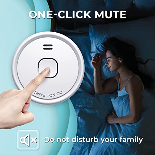 Ecoey Smoke Detector, Smoke Alarm with Advanced Photoelectric Technology, Fire Alarm Smoke Detector with Test Button and Low Battery Reminder, Fire Alarm Used in Bedroom, Home, FJ138, 1 Pack