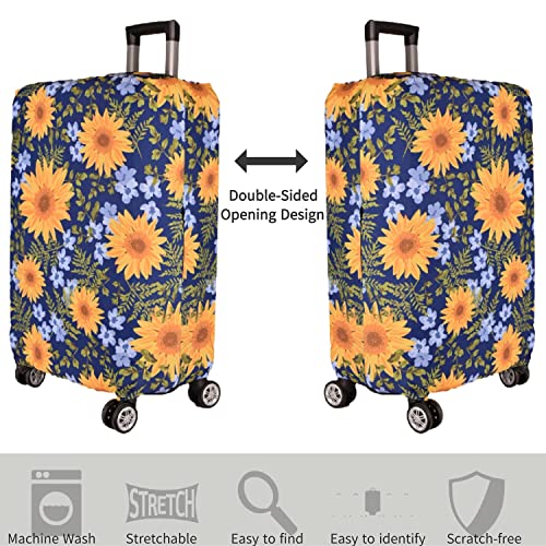 7-mi Luggage Cover， Suitcase Covers 19-30 Inch Expandable Anti-Scratch Luggage Protector Flower for Carry on Luggage XL 29-30IN